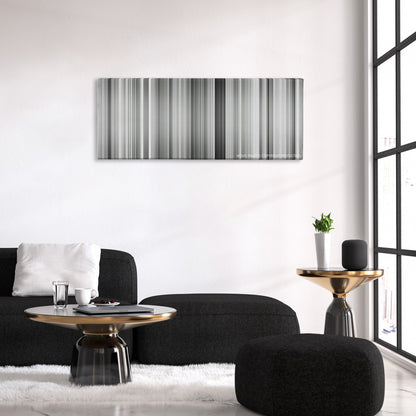 All About Eve color palette canvas above a black sofa with a gold-topped table