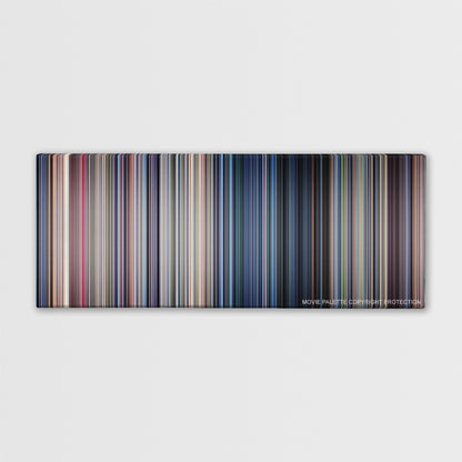 Jurassic Park color palette canvas print: thousands of thin vertical stripes of color