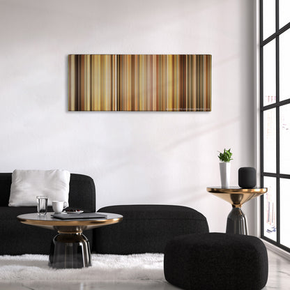 Leon: The Professional color palette canvas above a black sofa with a gold-topped table