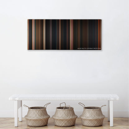 The Watch color palette canvas above a white bench with three woven baskets
