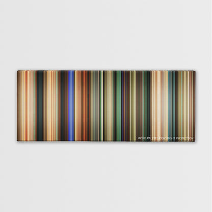 Happy Death Day color palette canvas print: thousands of thin vertical stripes of color
