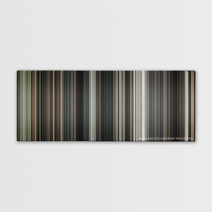 Interstellar color palette canvas print: thousands of thin vertical stripes of color