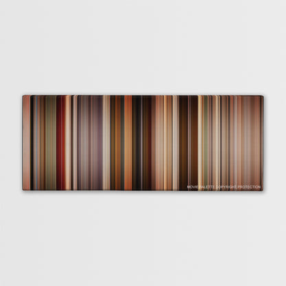 Pulp Fiction color palette canvas print: thousands of thin vertical stripes of color