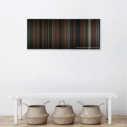 The Exorcism of Emily Rose color palette canvas above a white bench with three woven baskets