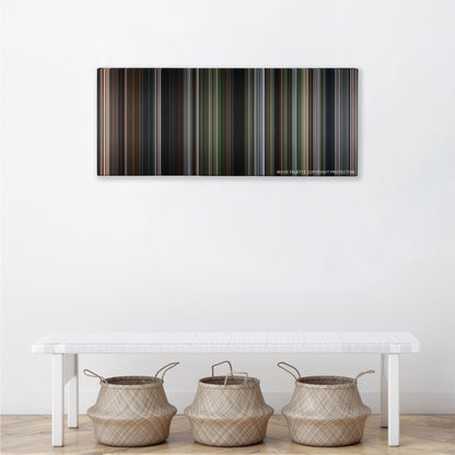 After Earth color palette canvas above a white bench with three woven baskets