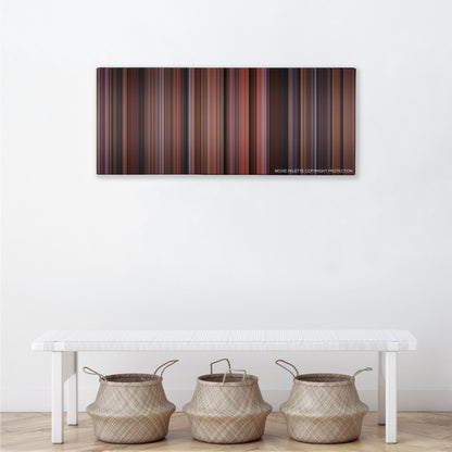 What Women Want color palette canvas above a white bench with three woven baskets
