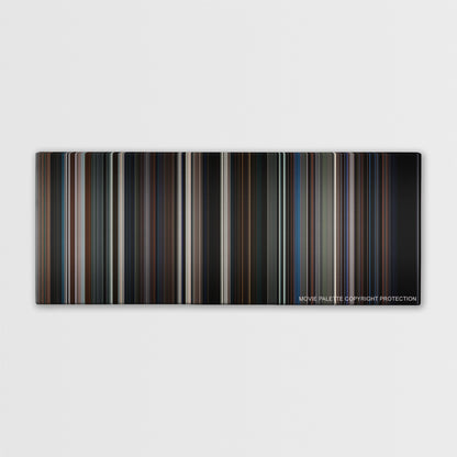 The Dark Knight color palette canvas print: thousands of thin vertical stripes of color