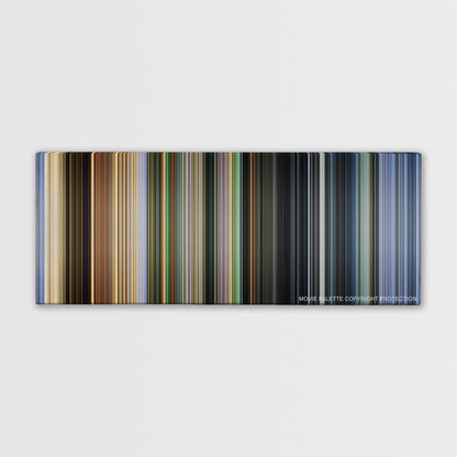 City of God color palette canvas print: thousands of thin vertical stripes of color