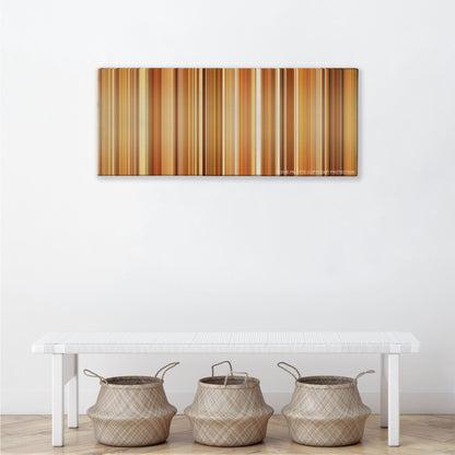 Blue Jasmine color palette canvas above a white bench with three woven baskets