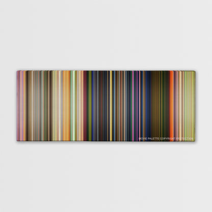 Toy Story 3 color palette canvas print: thousands of thin vertical stripes of color