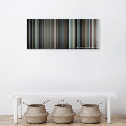 Flags of Our Fathers color palette canvas above a white bench with three woven baskets