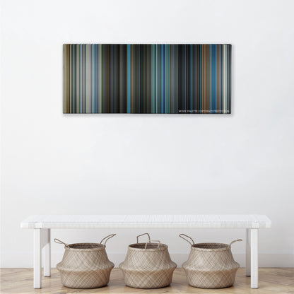 Project X color palette canvas above a white bench with three woven baskets