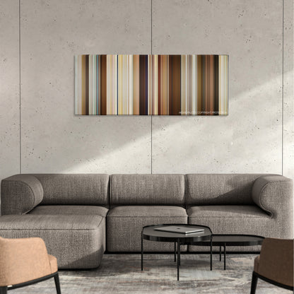 Bad Moms color palette canvas on a concrete wall above a gray sectional sofa