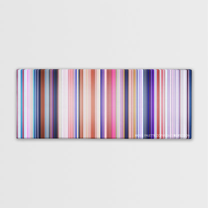 Despicable Me 3 color palette canvas print: thousands of thin vertical stripes of color