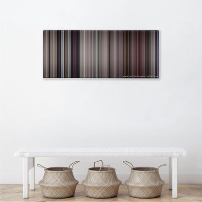 They Live color palette canvas above a white bench with three woven baskets