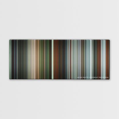The Raid 2 color palette canvas print: thousands of thin vertical stripes of color
