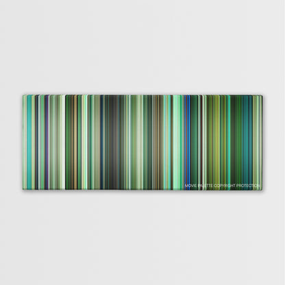 T2 Trainspotting color palette canvas print: thousands of thin vertical stripes of color