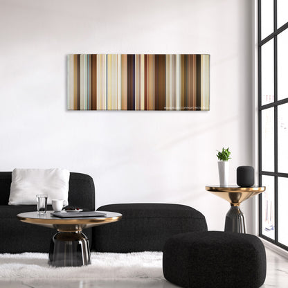Bad Moms color palette canvas above a black sofa with a gold-topped table