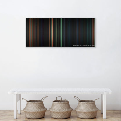 Aliens vs. Predator: Requiem color palette canvas above a white bench with three woven baskets