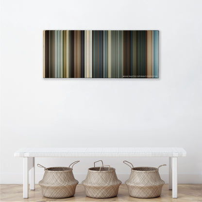 El Camino: A Breaking Bad Movie color palette canvas above a white bench with three woven baskets