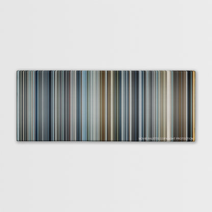 Minority Report color palette canvas print: thousands of thin vertical stripes of color