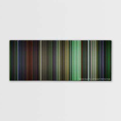 The Matrix Reloaded color palette canvas print: thousands of thin vertical stripes of color