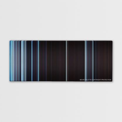 The Hateful Eight color palette canvas print: thousands of thin vertical stripes of color