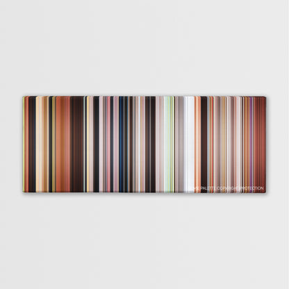 Mulan color palette canvas print: thousands of thin vertical stripes of color