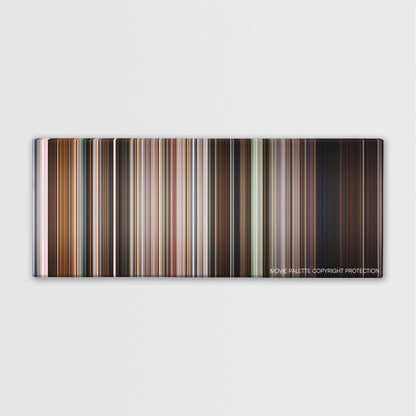 A Walk Among the Tombstones color palette canvas print: thousands of thin vertical stripes of color
