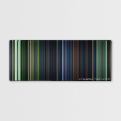 The Matrix Revolutions color palette canvas print: thousands of thin vertical stripes of color