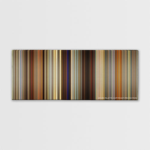 American Hustle color palette canvas print: thousands of thin vertical stripes of color