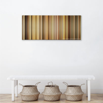 Leon: The Professional color palette canvas above a white bench with three woven baskets