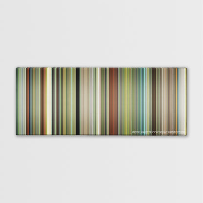 Hunt for the Wilderpeople color palette canvas print: thousands of thin vertical stripes of color