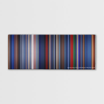 Freddy vs. Jason color palette canvas print: thousands of thin vertical stripes of color