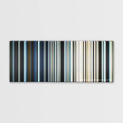 The Way Back color palette canvas print: thousands of thin vertical stripes of color