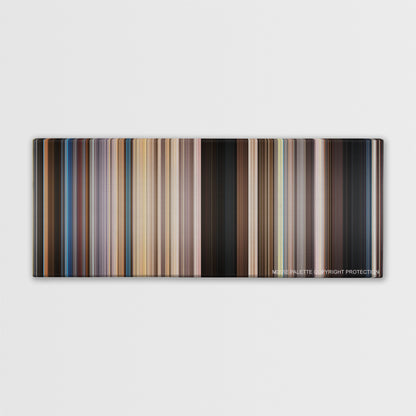 We're the Millers color palette canvas print: thousands of thin vertical stripes of color