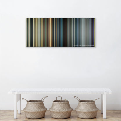 The Expendables 3 color palette canvas above a white bench with three woven baskets