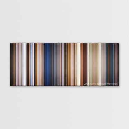 Men in Black: International color palette canvas print: thousands of thin vertical stripes of color