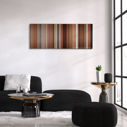 The Proposal color palette canvas above a black sofa with a gold-topped table