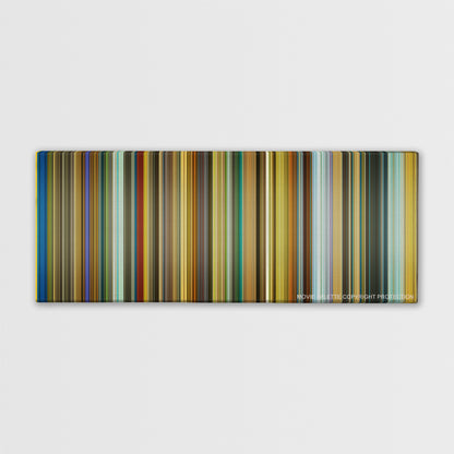 The Theory of Everything color palette canvas print: thousands of thin vertical stripes of color
