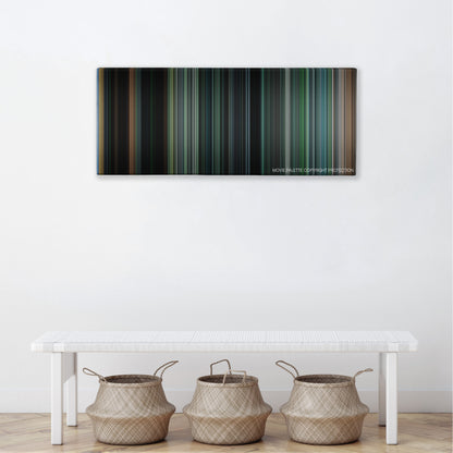 Tears of the Sun color palette canvas above a white bench with three woven baskets