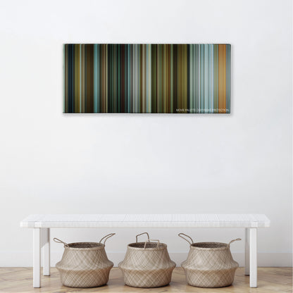 From Paris with Love color palette canvas above a white bench with three woven baskets