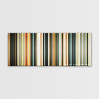 Allegiant color palette canvas print: thousands of thin vertical stripes of color