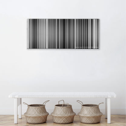 Yojimbo color palette canvas above a white bench with three woven baskets