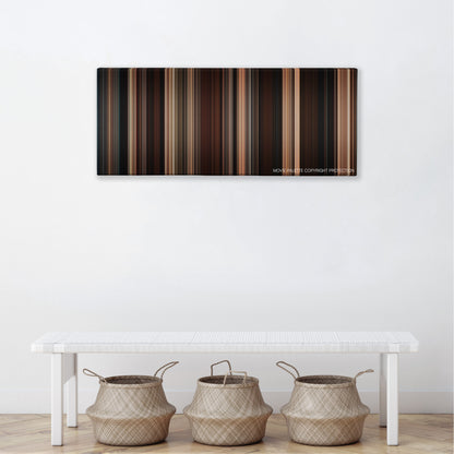 Water for Elephants color palette canvas above a white bench with three woven baskets