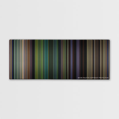 Tropic Thunder color palette canvas print: thousands of thin vertical stripes of color