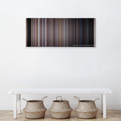 The Faculty color palette canvas above a white bench with three woven baskets