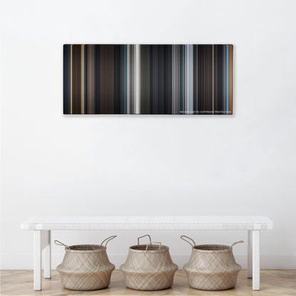 League of Extraordinary Gentlemen, The color palette canvas above a white bench with three woven baskets