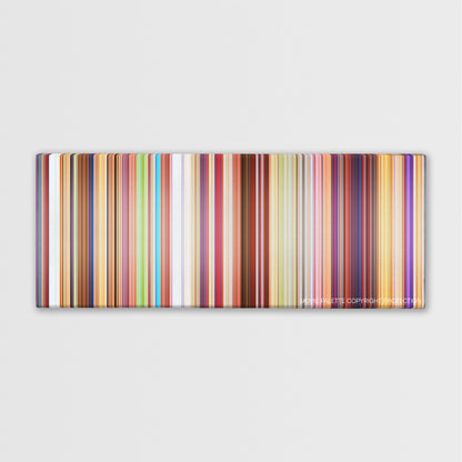 The Boss Baby color palette canvas print: thousands of thin vertical stripes of color