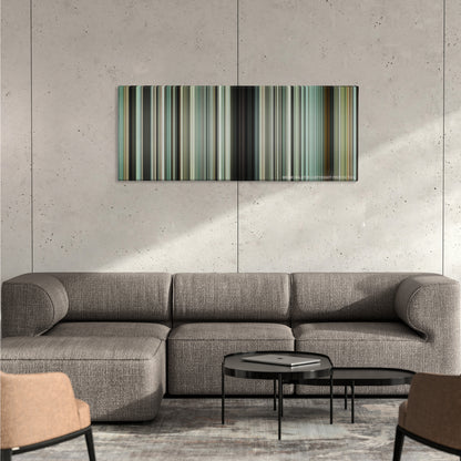 American Sniper color palette canvas on a concrete wall above a gray sectional sofa